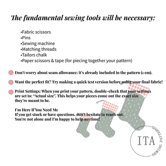 Christmas Stocking 3 Sizes- Sewing Pattern