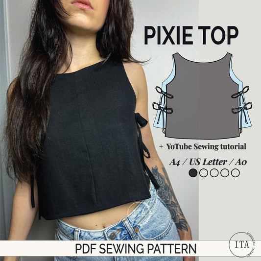 Pixie Side Tie Top - Sewing Pattern