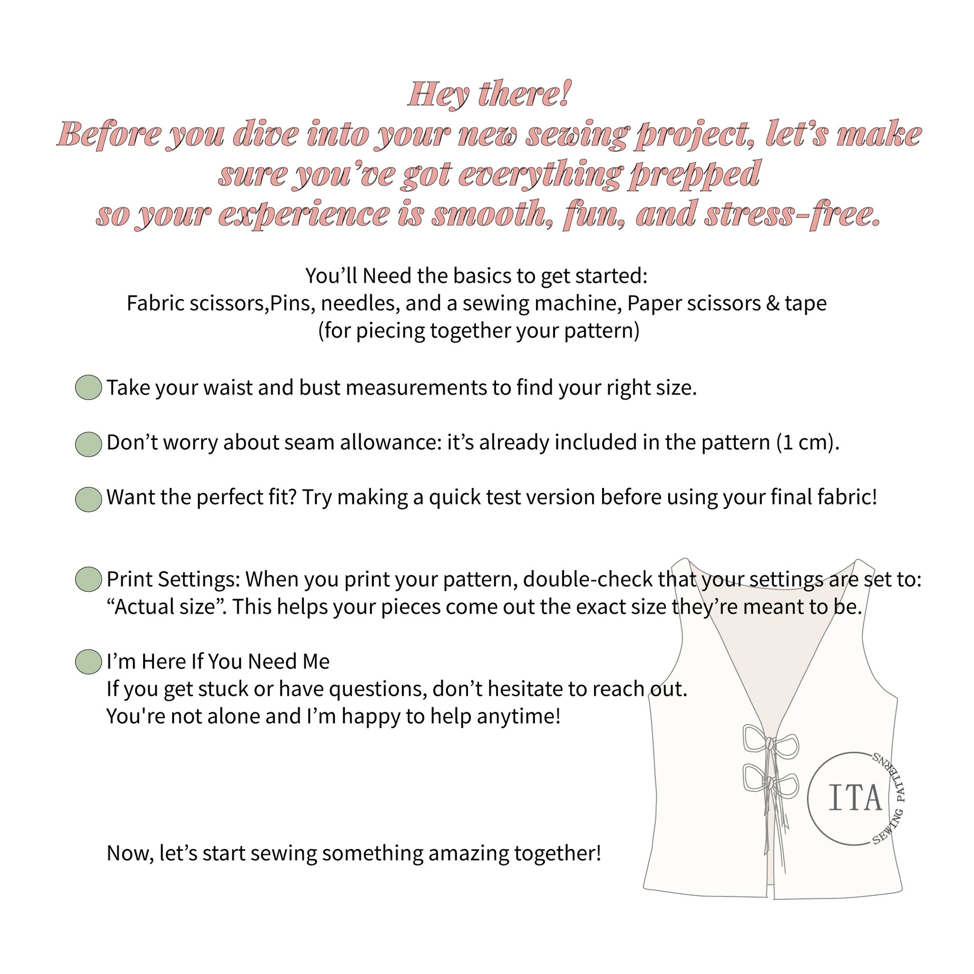 Sewing pattern beginner