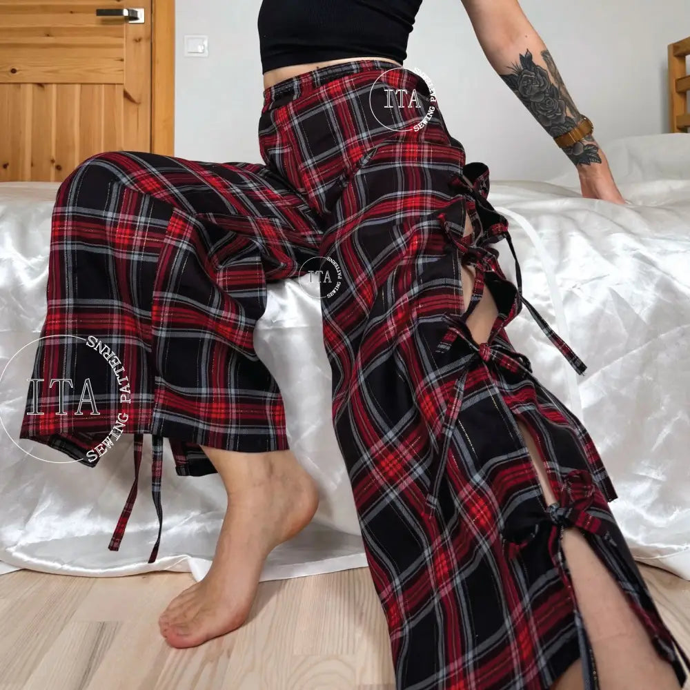 Side Ties Pants Sewing Pattern Elastic waist
