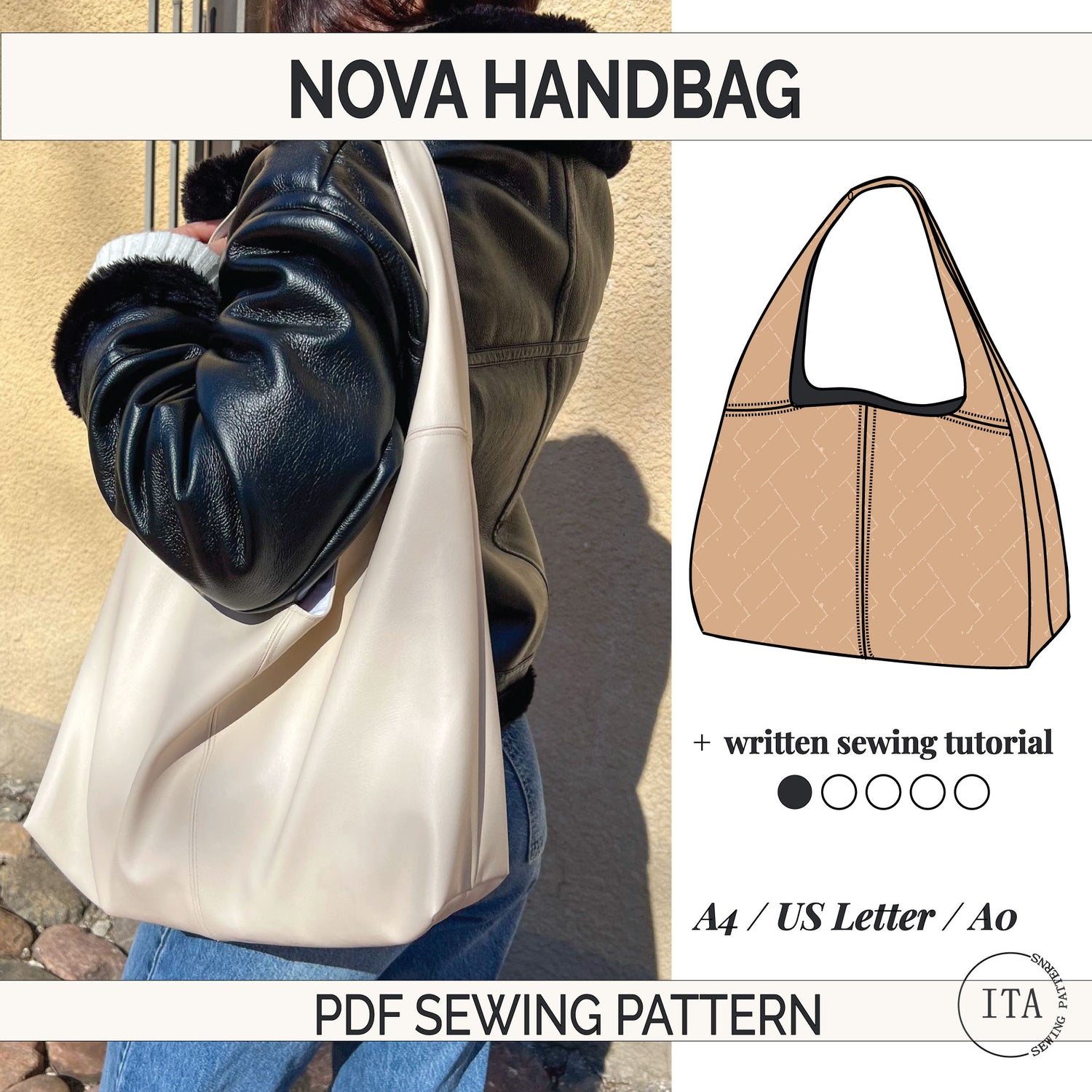 handbag sewing pattern slouchy bag 