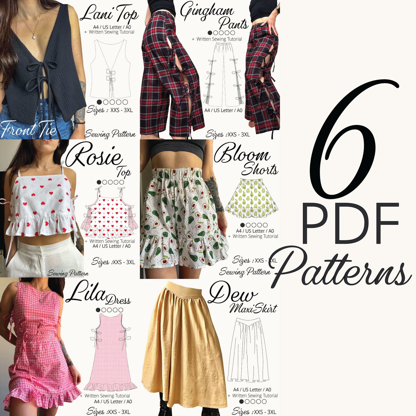 The Capsule Wardrobe Set – 6 Beginner PDF Sewing Patterns
