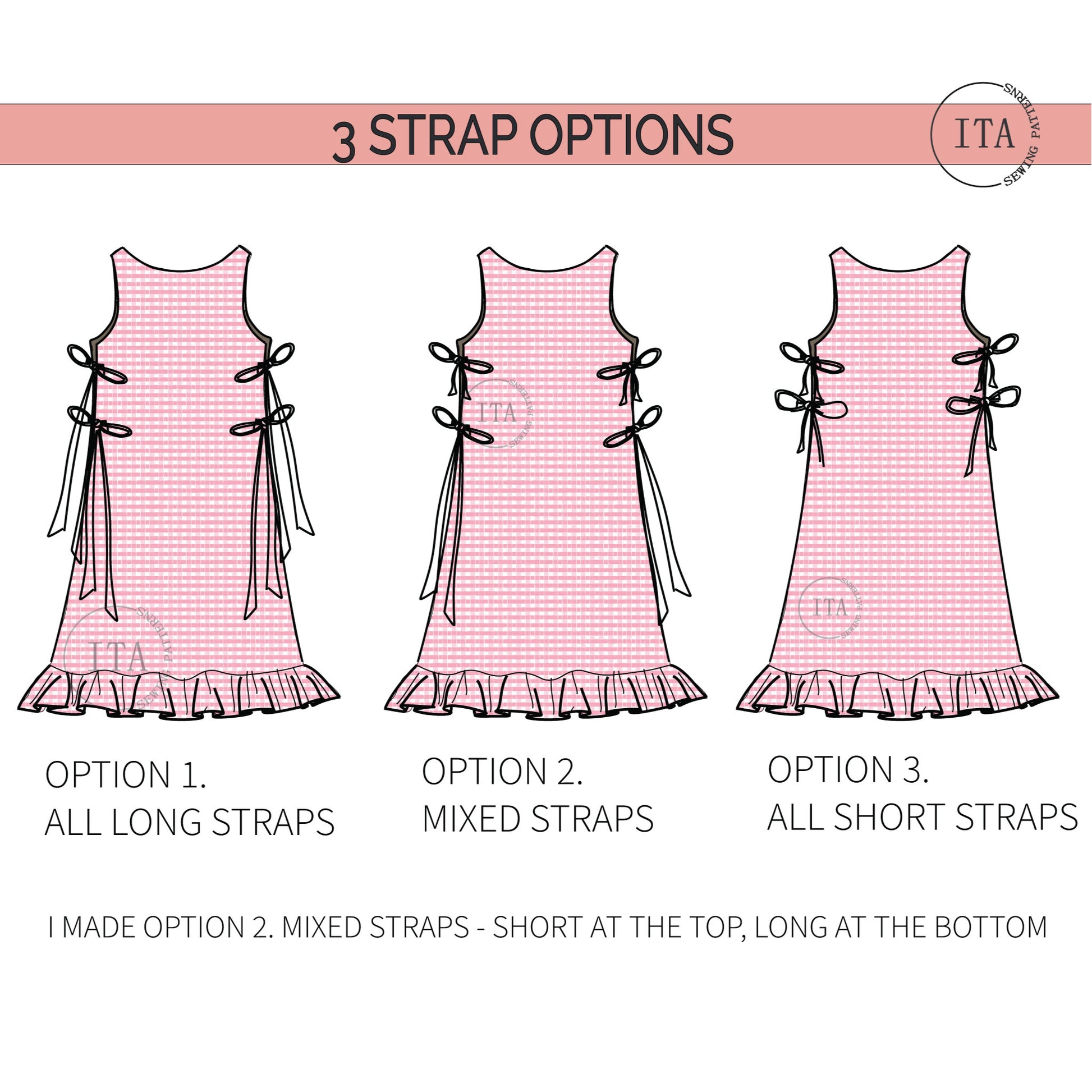 3 strap options for dress